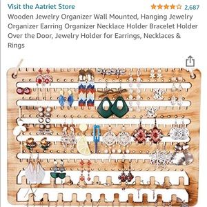 Wooden Hanging Jewelry Organizer